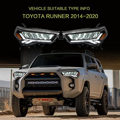 VLAND LED-es Fényszórók Kompatibilis 2014-2021 Toyota 4Runner (TRD/Korlátozott/Off-Road/SR5/Sport/Nadragulya),Első Lámpa