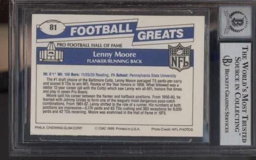 81 Lenny Moore - 1989 Remek Nagyjai Labdarúgó-Kártyák (Csillag) Osztályozott lenne beégés AUTO-10 - Dedikált Focilabda