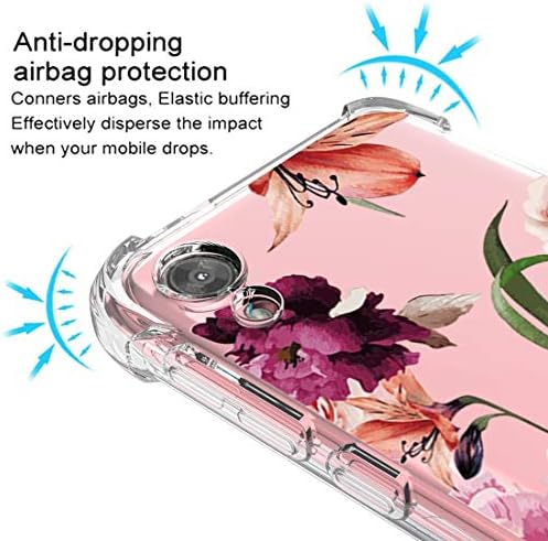 Osophter Motorola Moto E6 Esetben, Virág, Virágos Teljes Testet Védő Lányok Fedezni Moto E6(Lila Virág)