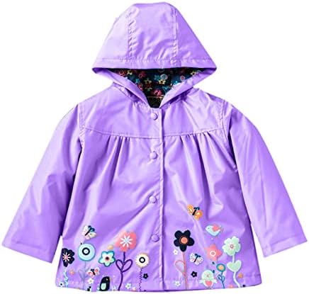 Gyerek Kabát Téli Kabát a Lányok Kapucnis Virágos Nyomatok Kisgyermek Outwear Szélálló Meleg Vastag Aranyos Téli Kabátok