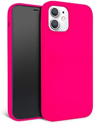 BŰNCSELEKMÉNY - iPhone Mini Case 12 - Elegáns Neon Rózsaszín Szilikon Fedél Telefon - Vezeték nélküli Töltés Kompatibilis,
