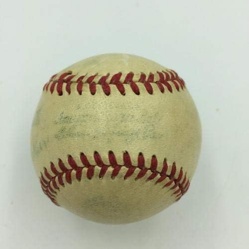 Rendkívüli Mickey Mantle 1952-Ben Újonc Aláírt Jenkik Mini Baseball SZÖVETSÉG COA - Dedikált Baseball