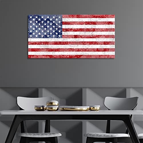 Amerikai Zászló Vászon Wall Art USA Zászló Falra Képeket Nappali Fali Dekor Vintage Nemzeti Zászló Mű, a Csillagok, meg a