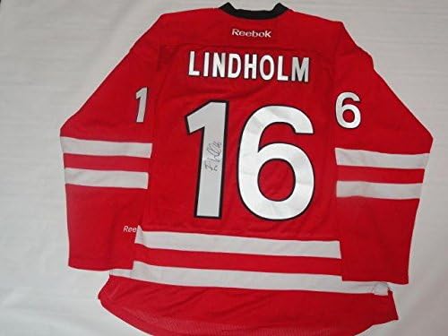 Elias Lindholm Aláírt 16 Carolina Hurricanes Jersey Engedéllyel rendelkező Társasággal Coa - Dedikált NHL-Mezek