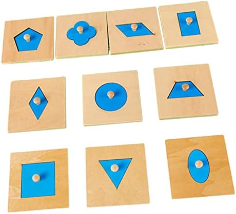 TOYANDONA 10db Rejtvények a Kisgyermekek Alakú Sorter a Kisgyermekek Geometria Puzzle Játék Bambusz Oktatási Segédanyagok