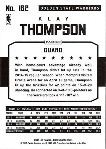 Úgy vélem, nem az Thompson 2015 Karika NBA Kosárlabda Sorozat Menta Kártya 162 M (Menta)