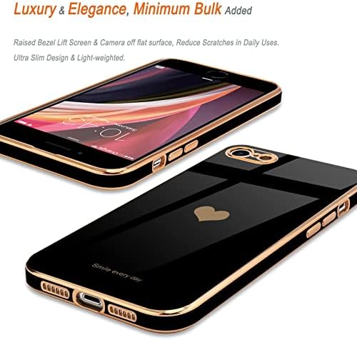 Teageo iPhone SE 2022, SE 2020-ra, iPhone 7 Esetben, iPhone 8 Esetben Telefon Esetében a Nők, Aranyos, Szerelmes Szív Luxus