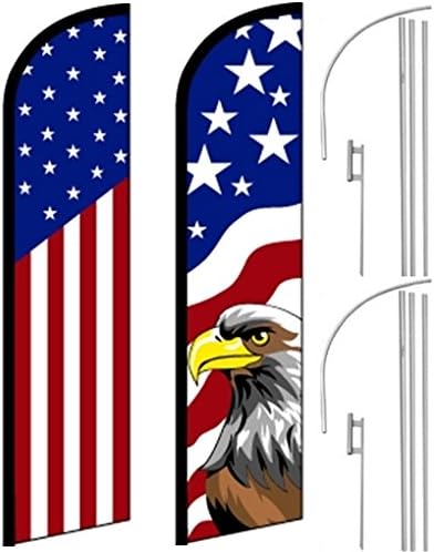 Szélcsendes Swooper Zászló Zászlók, Lengyelek & Tüskék Combo USA-ban a KLASSZIKUS STAR - USA SAS