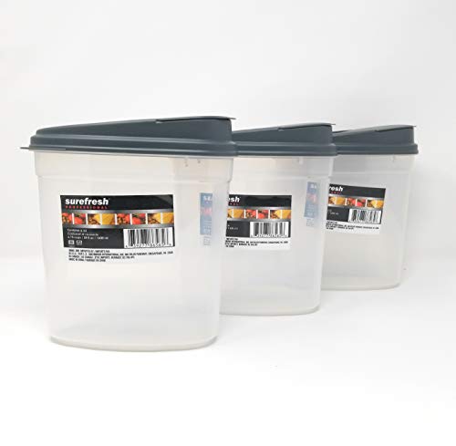 3 Műanyag Konténerek & Fedelek 3-darabos Készlet 54oz Gabona Gabona Adagoló Száraz Élelmiszer-Tároló Tartály & Szervező BPA