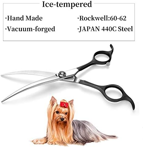 Moontay 6.5 inch Ívelt Kutyák Ápolás Olló Professzionális kutyakozmetika Ollóval Kutyák, Macskák, Kisállatok Olló, Hajlított