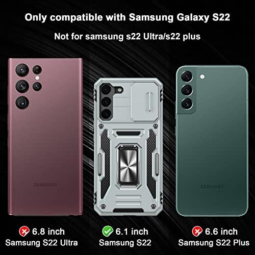 Kompatibilis a Samsung S22 az Esetben a Kamera Fedél,[2 Állni Módja] Forgassa a Gyűrűt Mágneses Autós tartó tartó,Ütésálló,