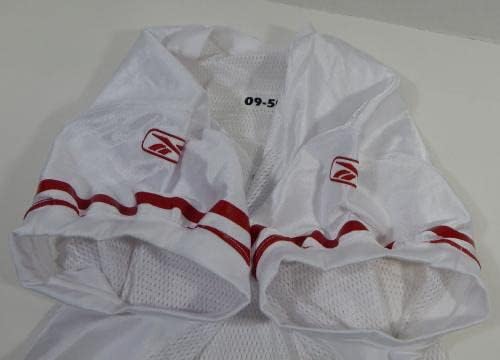 2009-ben a San Francisco 49ers Üres Játék Kiadott Fehér Jersey Reebok 50 DP24089 - Aláíratlan NFL Játék Használt Mezek