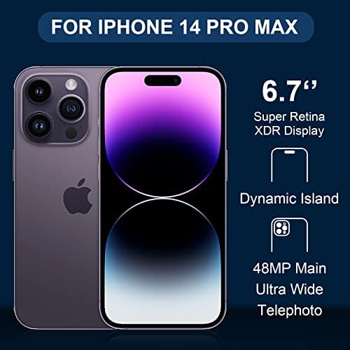 HYIEAR [5 1] Clear tok iPhone 14 Pro Max Esetében, 2, Edzett Üveg Védők +2 Kamera Lencséjét Védő, Anti-Sárga, Kompatibilis