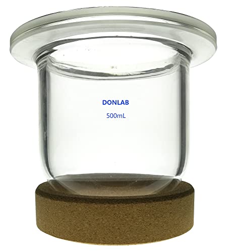 DONLAB REA-0066 500ml Hengeres, Kerek Alsó Reakció Forraló Lombikot W/Csipesz, majd Fedél,4-Nyak Standard Kúpos Ízületek