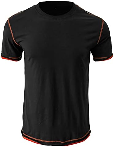 XXBR 2023 Új Férfi Tavaszi Nyári Divat Szabadidő Sport Patchwork Színű Vonal Sleeve T-Shirt Napon