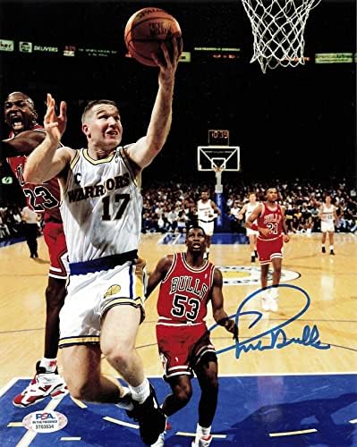 Chris Mullin aláírt 8x10 fotó PSA/DNS Dedikált Golden State Warriors - Dedikált NBA-Fotók