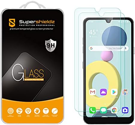 (2 Csomag) Supershieldz Tervezett LG (Xpression Plusz 3) Edzett Üveg kijelző Védő fólia, Anti Karcolás, Buborék Mentes
