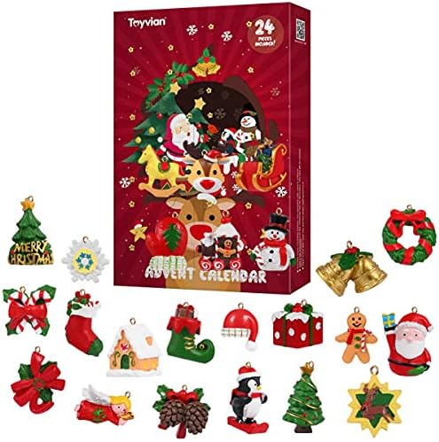 Toyvian 24 Db Vegyes karácsonyfadísz Visszaszámlálás Adventi Naptár DIY Miniatűr Díszek Karácsonyi Ünnepi Dekoráció