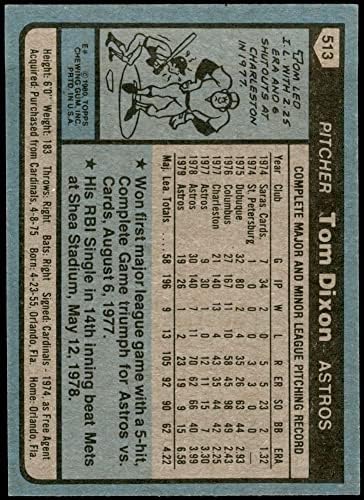 1980 Topps 513 Tom Dixon-Houston Astros (Baseball Kártya) EX/MT Astros