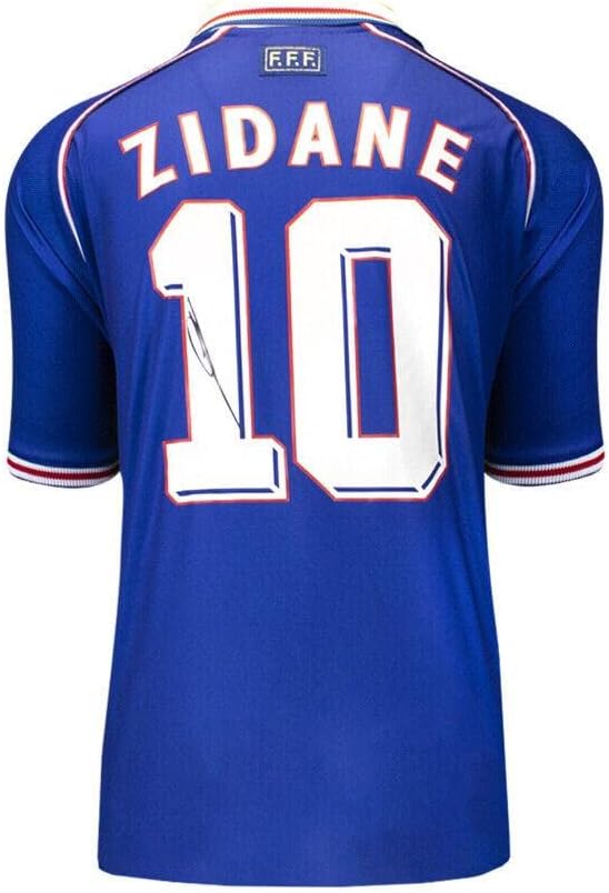 Zinedine Zidane Aláírt Franciaország Ing - 1998-Ban, A 10-Es Számú Aláírást Jersey - Dedikált Foci Mezek