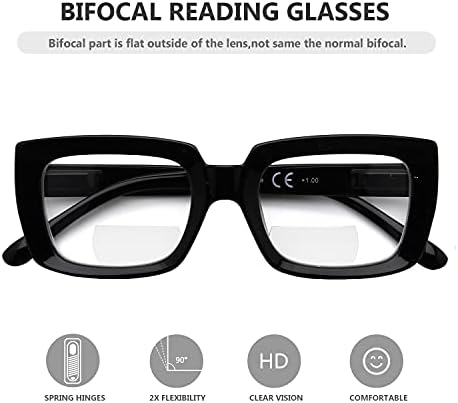 Eyekepper 4 Csomag Hölgyek Bifokális Szemüvegre Szögletes Design Bi-fokális Olvasó Nők +2.00