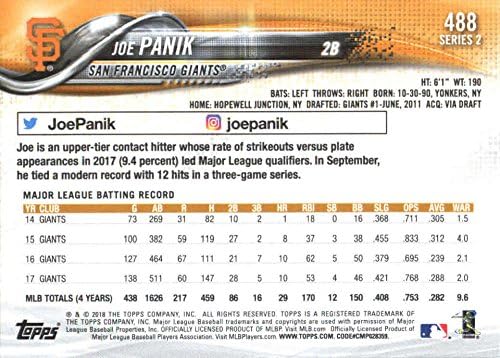 2018 Topps Sorozat 2488 Joe Panik San Francisco Giants Baseball Kártya - GOTBASEBALLCARDS