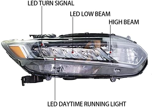LABLT Halogén Fényszóró Csere 2018 2019 2020-as Honda Accord Sedan Projektor Fényszóró Szerelvény Igaz Utas Oldalán