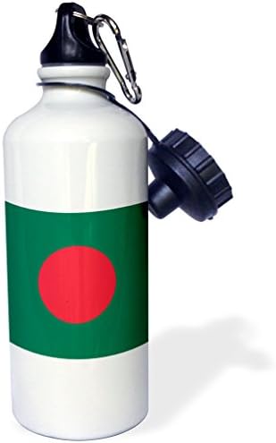 3dRose Zászló Banglades-Bangladesi, zöld, piros pont kör-nap fölött emelkedik a Bengáli-Ázsiai világ Sport kulacs, 21 oz,