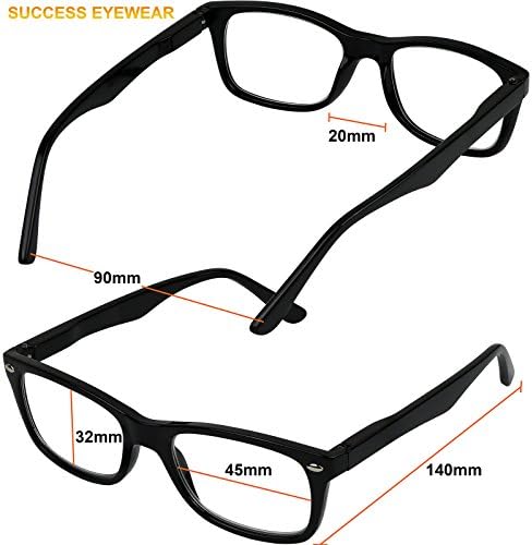 A siker Szemüveg Olvasó Szemüveg Készlet 4 Fekete Minőségi Olvasók Rugós Zsanér Szemüveg olvasásra a Férfiak, mind a Nők