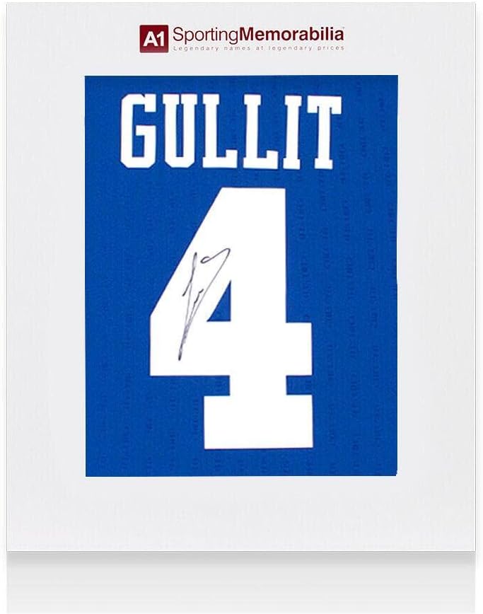Ruud Gullit Aláírt A Chelsea Póló - 1997-Ben, A 4-Es - Díszdobozban Autogram - Dedikált Foci Mezek