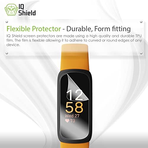 IQShield képernyővédő fólia Kompatibilis Fitbit Inspirálja 3 (6-Pack) Anti-Buborék Tiszta Film
