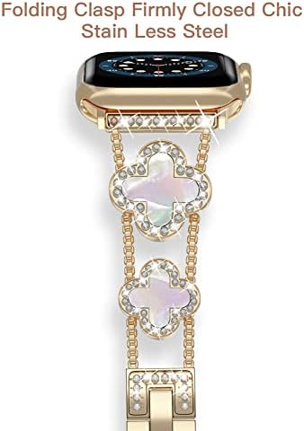 Rose Gold Aranyos Luxus Fém Gyémánt Vékony, Csillogó Apple Nézni Zenekar 38mm 40mm 42mm 44mm iwatch se Sorozat 6/5/4/3,Apple