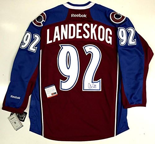 Gabriel Landeskog Aláírt Colorado Avalanche 2015 Reebok Haza Jersey-Psa/dns-Coa - Dedikált NHL-Mezek