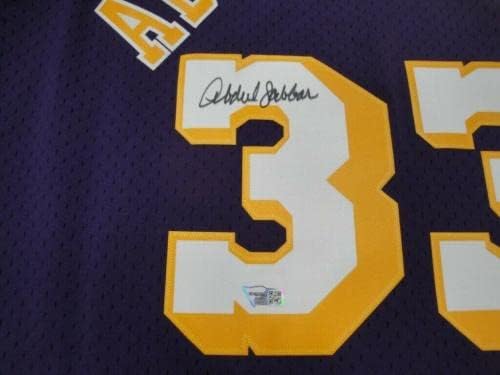 Kareem Abdul-Jabbar Aláírt Auto Mitchell & Ness Jersey Lakers Lila Fanatikusok - Dedikált NBA Mezek