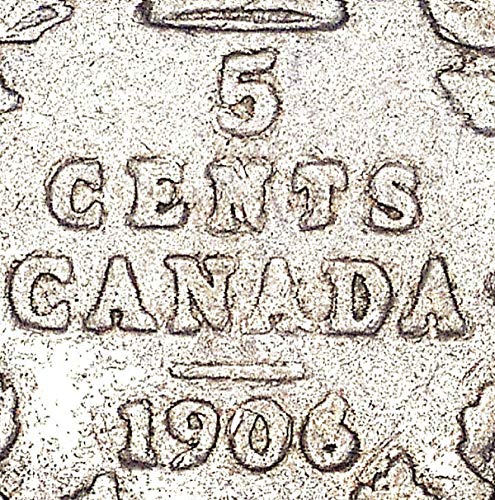 1906 CA Edward VII Kanadai KM 13 Ezüst 5 Cent Nagyon Jó
