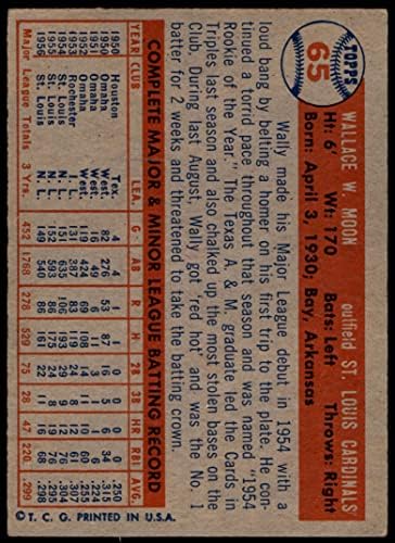 1957 Topps 65 Wally Hold St. Louis Cardinals (Baseball Kártya) VG/EX Bíborosok