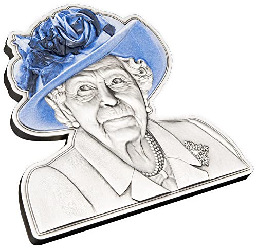 2022 DE Modern Megemlékező PowerCoin In Memoriam A Queen Elizabeth Ii-Boldog Szülinapot Alakú, 5 Oz Ezüst Érme 5$ Barbados