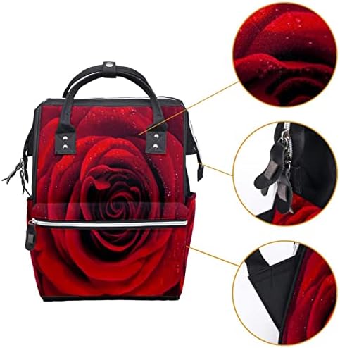 GUEROTKR Utazási Hátizsák, Táskát, Hátizsákot Pelenka táska, piros rózsa virág minta