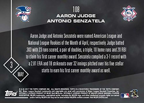 2017 Topps Most Baseball 108 Aaron Bíró/Antonio Senzatela Újonc Kártya - Csak 618 készült!