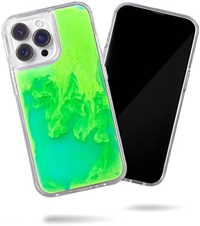 SteepLab Áramló Neon Homok Folyékony tok iPhone 14 Pro Max (2022, 6.7) - a Teljes Test Védelem Megemelt Keret (Menta, Neon