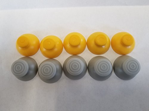 Játékok&Tech 10 Joystick Analóg Stick Caps Kiterjed 5 Bal (Szürke) 5 Pont (Sárga) pótalkatrészek a Nintendo GameCube Vezérlő