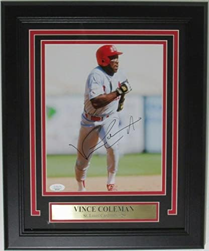 Vince Coleman St. Louis Cardinals Aláírt/Auto 8x10 Fotó, Keretezett SZÖVETSÉG 161508 - Dedikált MLB Fotók