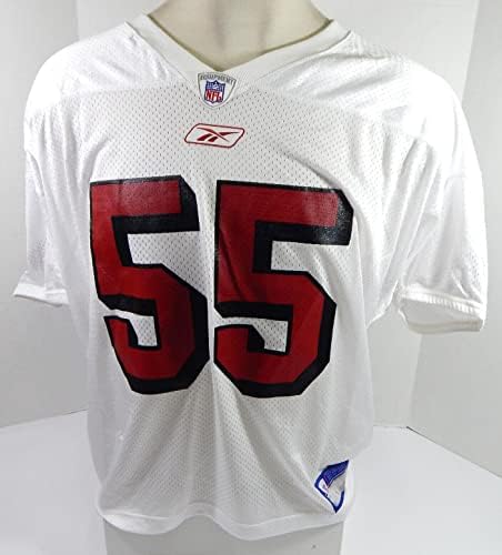 2002-ben a San Francisco 49ers Jamie Winborn 55 Játék Kiadott Fehér Gyakorlat Jersey 6 - Aláíratlan NFL Játék Használt Mezek