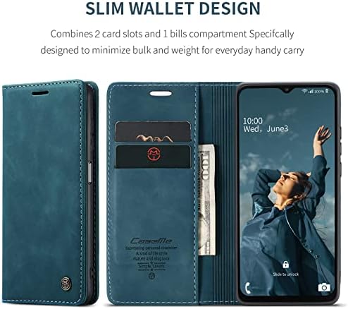 FCOZCKLOM Kompatibilis a Samsung Galaxy A23 Pénztárca tok Memóriakártya-Tartó, Állvány Mágneses Védő, Puha, Slim Flip Bőr