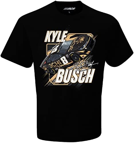 Kockás Zászló Sport Kyle Busch 20238 3CHI Felnőtt Nascar 2023 Fekete Buborékfólia Póló