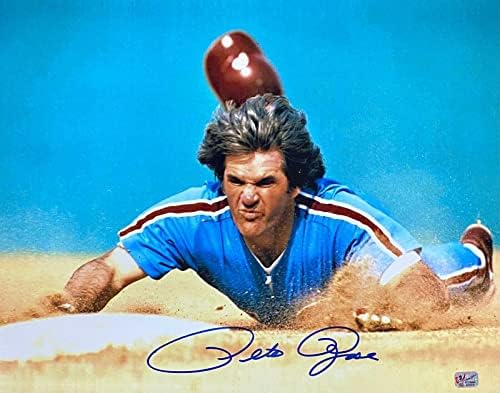 Pete Rose Aláírt Dedikált 16x20 Fotó Pete Rose Kizárólagos Hologram Phillies 2 - Dedikált MLB Fotók